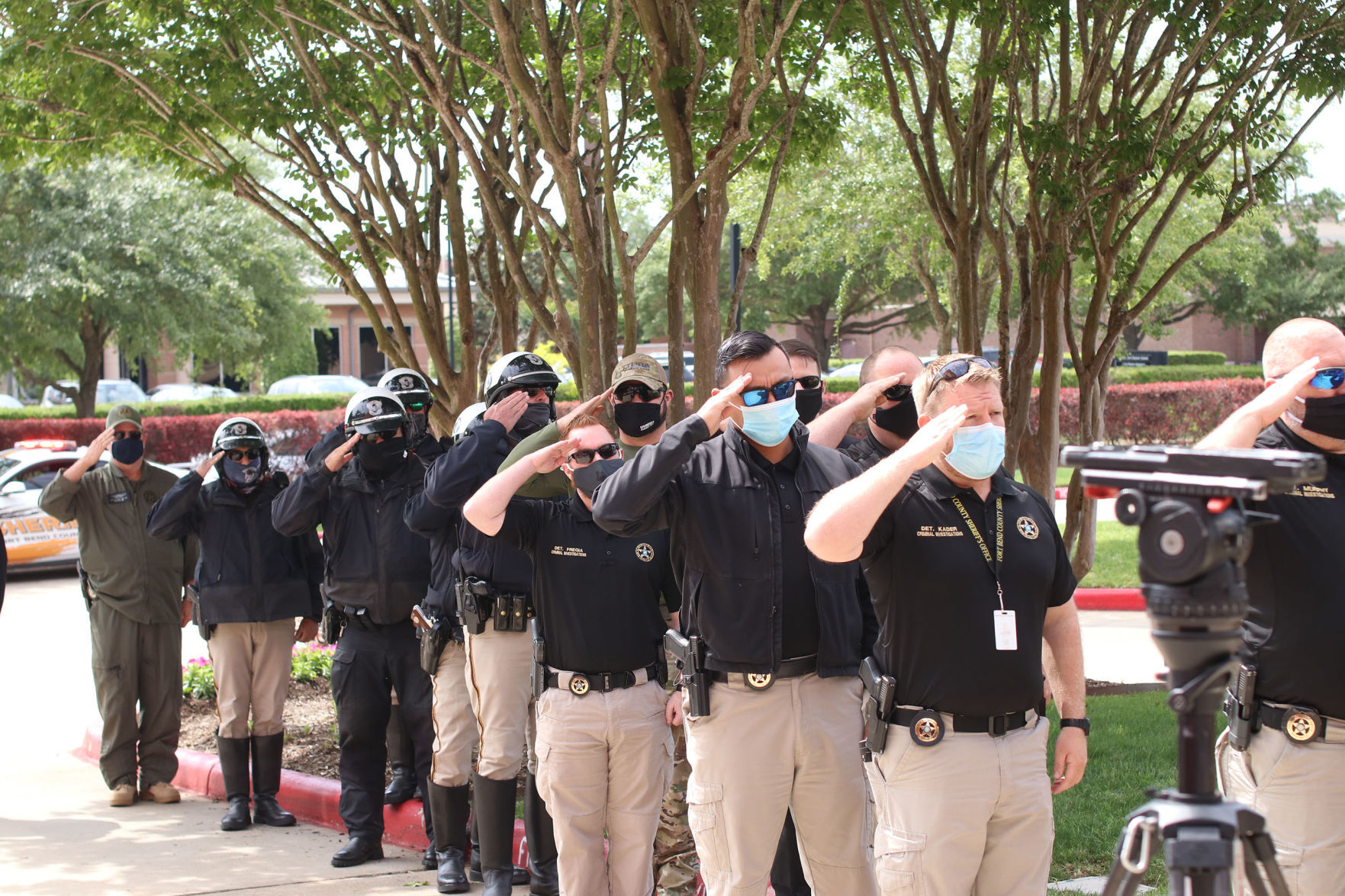 Saluting a fellow officer